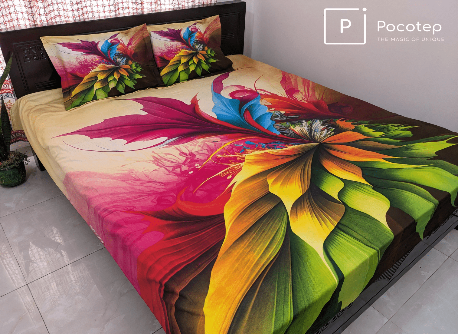 100% Twill Fabric High Quality Standard Design Bedsheet  (৩ পিসের সেট)